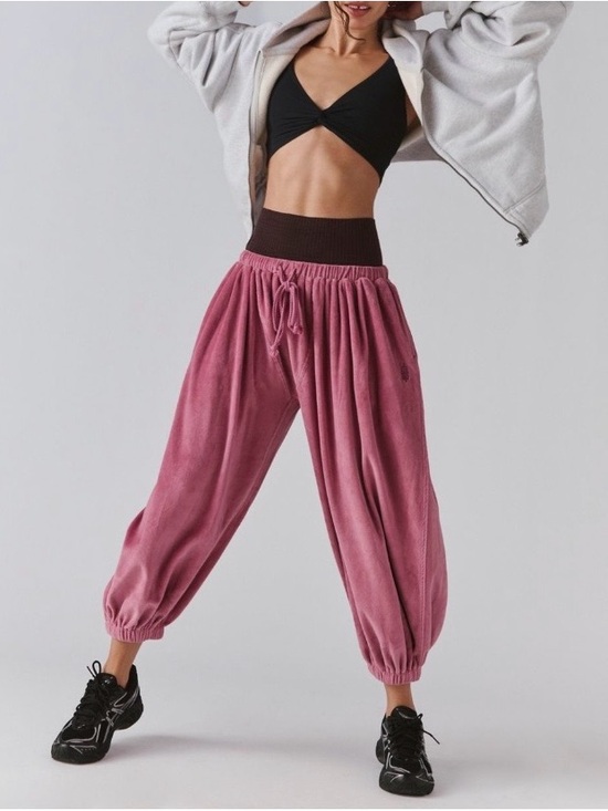 FP Movement by Free People Pants - NWT!  Free People Movement Momentum Velour Jogger Pants Rosewood Pink ~ Large